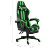 vidaXL Fauteuil de jeux vid&eacute;o avec repose-pied Noir et vert Similicuir