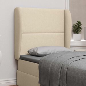 vidaXL Oreille de t&ecirc;te de lit Cr&egrave;me 80 x 23 x 6 cm tissu