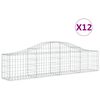 vidaXL Paniers à gabions arqués 12 pcs 200x30x40/60 cm Fer galvanisé