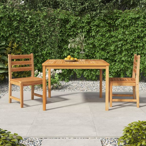 vidaXL Ensemble &agrave; manger de jardin 3 pcs Bois de teck massif