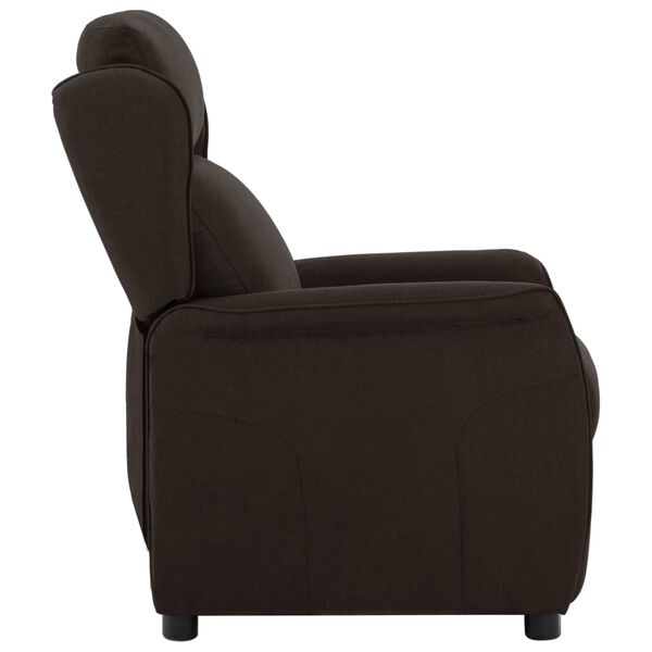vidaXL Fauteuil inclinable Marron fonc&eacute; Tissu