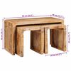 vidaXL Table Gigogne 3 pcs Marron Bois de mangue massif