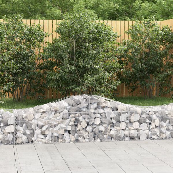 vidaXL Paniers &agrave; gabions arqu&eacute;s 50 pcs 200x50x40/60 cm fer galvanis&eacute;