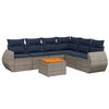 vidaXL Ensemble de canap&eacute; de jardin 7 pcs avec coussins gris r&eacute;sine tress&eacute;e
