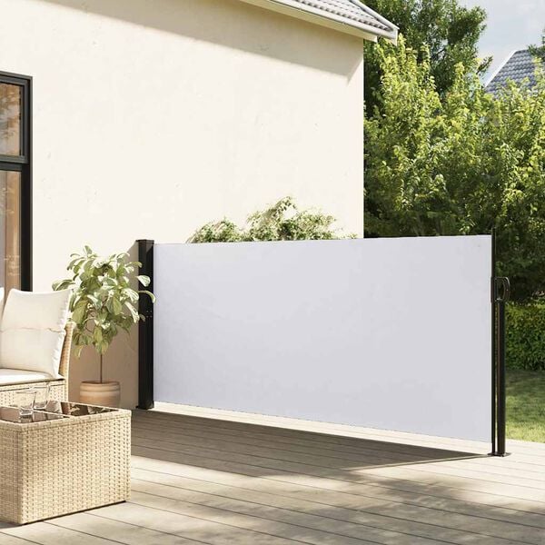 vidaXL Auvent lat&eacute;ral r&eacute;tractable blanc 117x300 cm