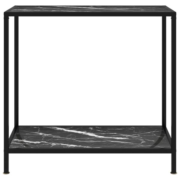 vidaXL Table console Noir 80x35x75 cm Verre tremp&eacute;