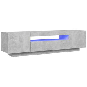 vidaXL Meuble TV avec lumi&egrave;res LED gris b&eacute;ton 160x35x40 cm