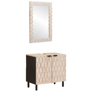 vidaXL Ensembles de salle de bain avec stockage Finition Lavage Blanc