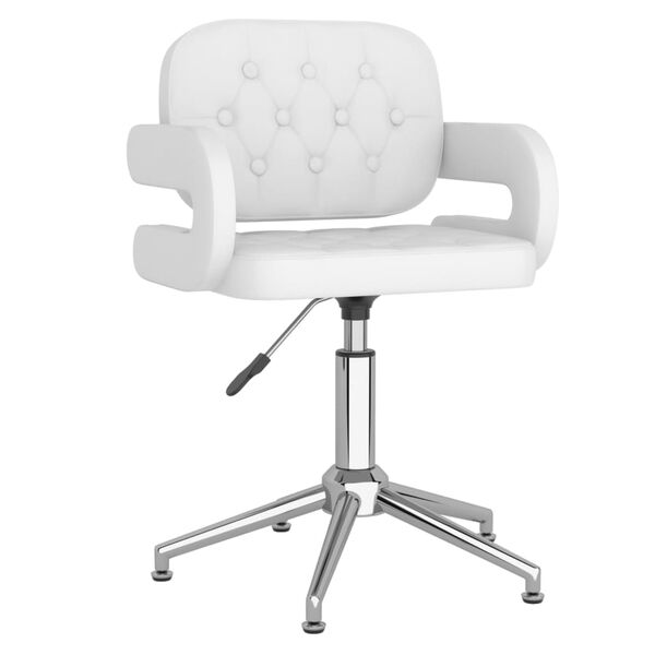 vidaXL Chaises pivotantes &agrave; manger lot de 4 blanc similicuir