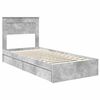 vidaXL Lit de Rangement Gris b&eacute;ton 90 x 200 cm Bois d'ing&eacute;nierie