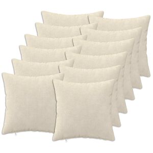 vidaXL Housse de coussin 12 pc HEERLEN Cr&egrave;me 40 x 40 cm