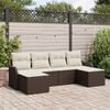 vidaXL Ensemble de canap&eacute; de jardin 6 pcs Marron Poly rotin