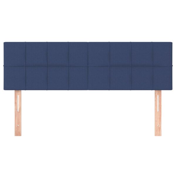 vidaXL T&ecirc;tes de lit 2 pcs Bleu 72x5x78/88 cm Tissu