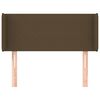 vidaXL T&ecirc;te de lit avec oreilles Marron Fonc&eacute; 103x16x78/88 cm Tissu