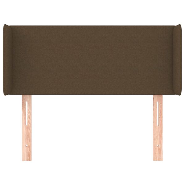 vidaXL T&ecirc;te de lit avec oreilles Marron Fonc&eacute; 103x16x78/88 cm Tissu