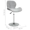 vidaXL Chaise pivotante de salle &agrave; manger Gris clair Velours