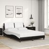 vidaXL Lit avec matelas Zadar noir et blanc 140x200 cm similicuir