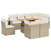 vidaXL Salon de jardin avec coussins 9 pcs beige r&eacute;sine tress&eacute;e