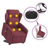 vidaXL Fauteuil inclinable de massage Rouge bordeaux Tissu