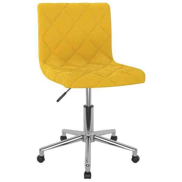 vidaXL Chaises &agrave; manger pivotantes lot de 2 jaune moutarde velours