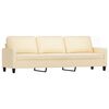 vidaXL Ensemble de canapés 3 pcs avec coussins Crème Tissu