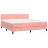 vidaXL Sommier &agrave; lattes de lit avec matelas Rose 160x200 cm Velours
