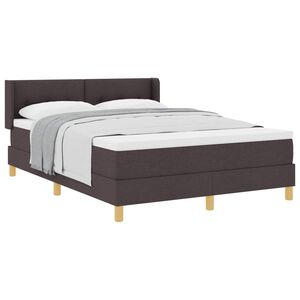 vidaXL Lit &agrave; ressorts avec matelas Marron fonc&eacute; 200 x 140 cm Polyester