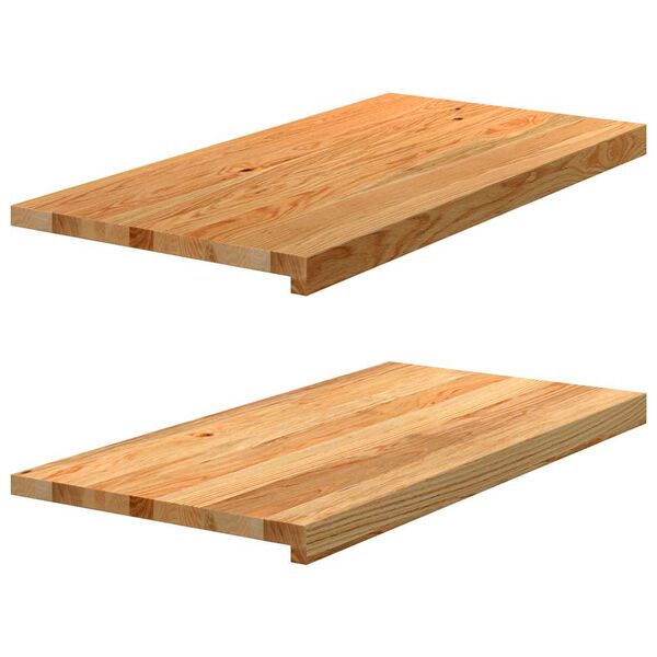 vidaXL Appuis de fen&ecirc;tre 2 pcs marron clair bois de ch&ecirc;ne massif