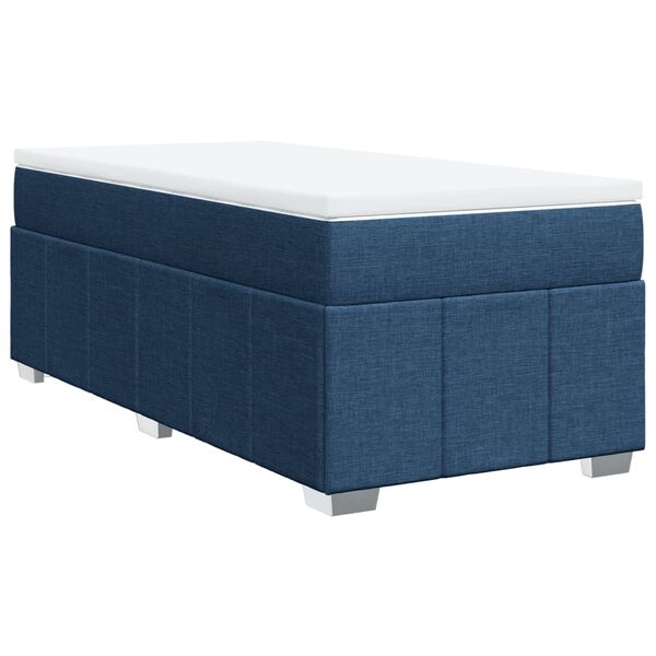 vidaXL Sommier &agrave; lattes de lit avec matelas Bleu 90x190 cm Tissu