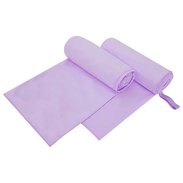 vidaXL Serviettes de sport 2 pcs Violet 200 x 100 cm