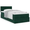 vidaXL Lit ottoman avec matelas vert fonc&eacute; 120x190 cm velours