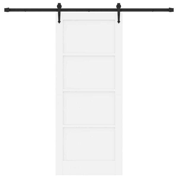 vidaXL Porte coulissante ORKDAL Blanc 83 x 202 cm Bois de pin massif