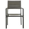 vidaXL Chaises de jardin lot de 4 Textil&egrave;ne acier Gris et anthracite