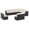 vidaXL Salon de jardin 12 pcs avec coussins noir r&eacute;sine tress&eacute;e