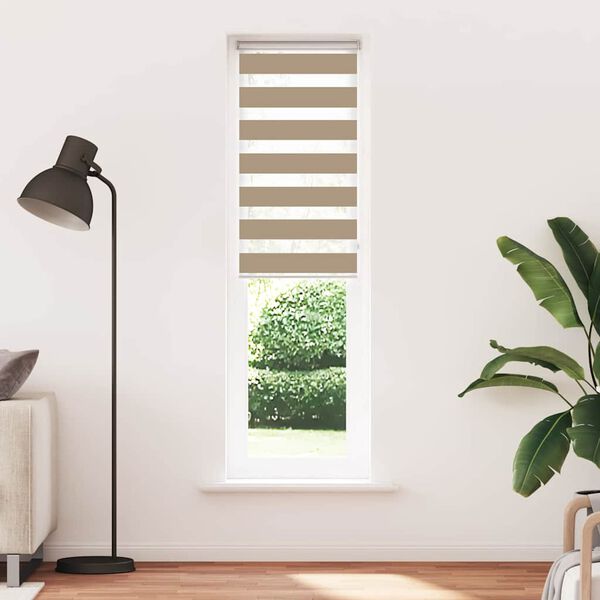 vidaXL Store z&egrave;bre marron sable largeur du tissu 50,9 cm polyester