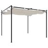 vidaXL Pergola avec toit r&eacute;tractable cr&egrave;me 295x292x230 cm