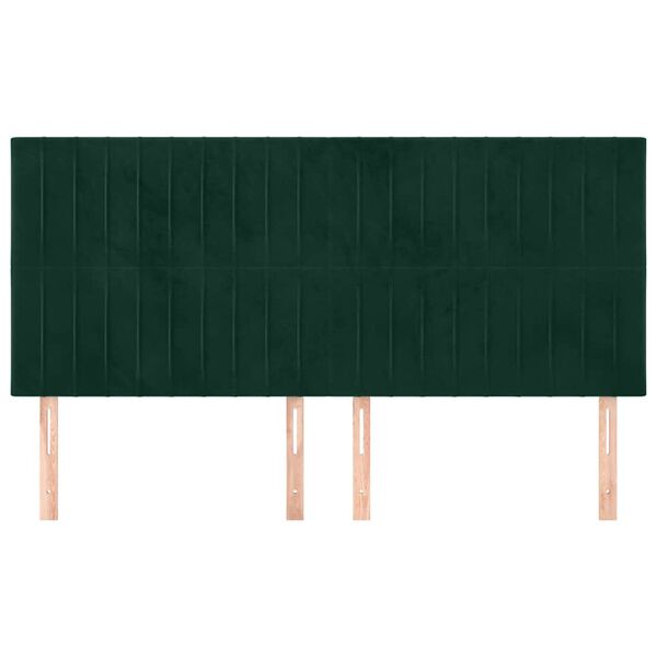 vidaXL T&ecirc;te de lit Vert fonc&eacute; 160x5x118/128 cm Velours