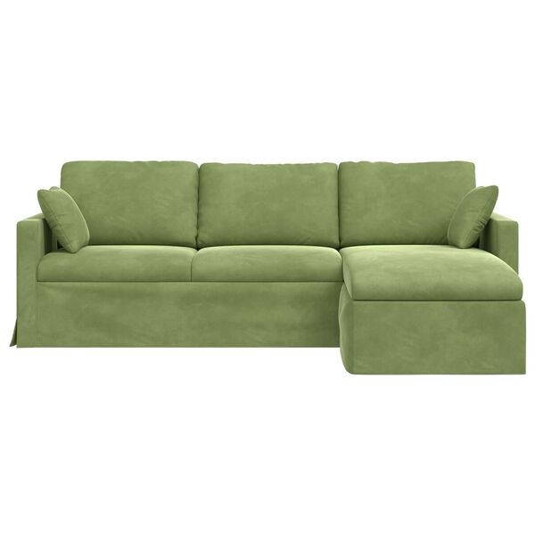 vidaXL Canap&eacute; Vert clair 198 x 134 x 80 cm Velours