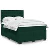 vidaXL Sommier &agrave; lattes de lit et matelas Vert fonc&eacute; 140x190cm Velours