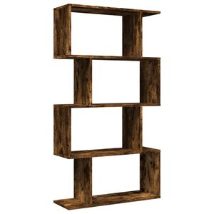 vidaXL &Eacute;tag&egrave;re s&eacute;paratrice de pi&egrave;ce &agrave; 4 niveaux ch&ecirc;ne fum&eacute; 70x24x129cm