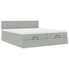 vidaXL Cadre de lit ottoman avec matelas gris clair 200x200 cm velours