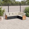 vidaXL Salon de jardin 6 pcs avec coussins noir r&eacute;sine tress&eacute;e