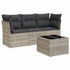 vidaXL Salon de jardin 4 pcs avec coussins gris clair r&eacute;sine tress&eacute;e