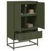 vidaXL Buffet haut vert olive 68x39 x111,5 cm acier