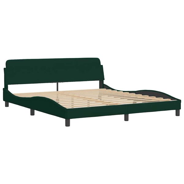 vidaXL Cadre de lit sans matelas vert fonc&eacute; 180x200 cm velours