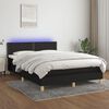 vidaXL Sommier &agrave; lattes de lit avec matelas LED Noir 140x200 cm Tissu
