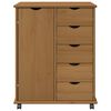 vidaXL Cabinet roulant avec roue Marron miel 63,5 x 39 x 79 cm