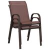 vidaXL Chaises empilables de jardin lot de 2 Marron Tissu textilène