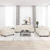 vidaXL Ensemble de canap&eacute;s 3pcs oreillers et coussins Cr&egrave;me Similicuir