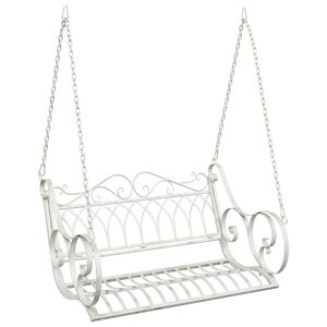 vidaXL Banc Balan&ccedil;oire Acier 109 x 75 x 59 cm Blanc antique